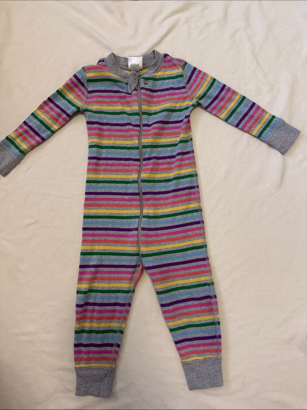 Hanna Andersson Multicolor Stripe One-Piece Pajamas (18-24m)